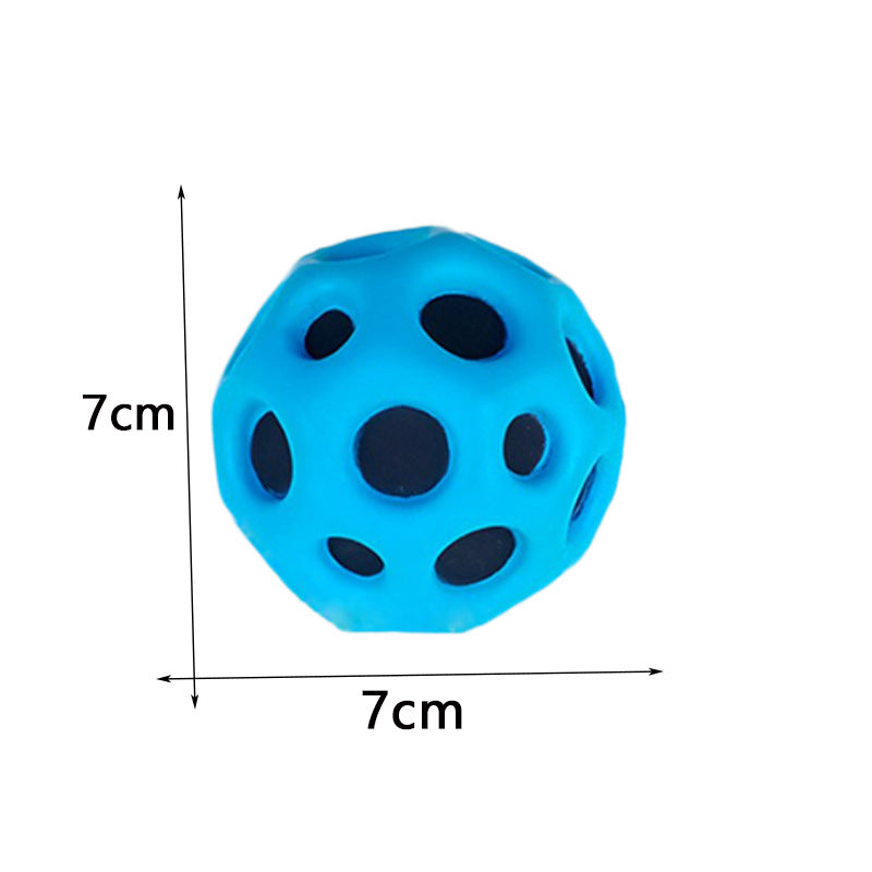 Hole Ball Soft Bouncy Ball Anti-fall Moon Shape Porous Bouncy Ball Kids Indoor Outdoor Toy Ergonomic Design Kids dealsniper-net