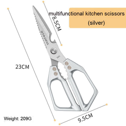 Kitchen Scissors Multi-functional Stainless Steel Ai Recorder Gym From House Color Box Package Silver