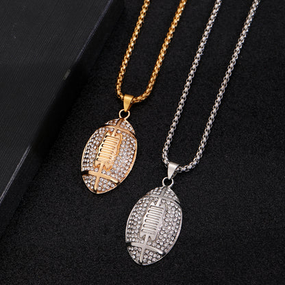 American Football Pendant Necklace Jewelry dealsniper-net