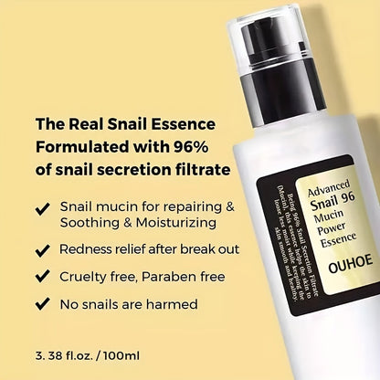 Snail Mucin Power Essence Moisturiser, 100ml Snail Mucin Essence Repairing Hyaluronic Acid Essence, Hydrating Serum For Face With Snail Secretion Filtrate For Dark Spots And Fine Lines Beauty DealSniper.net