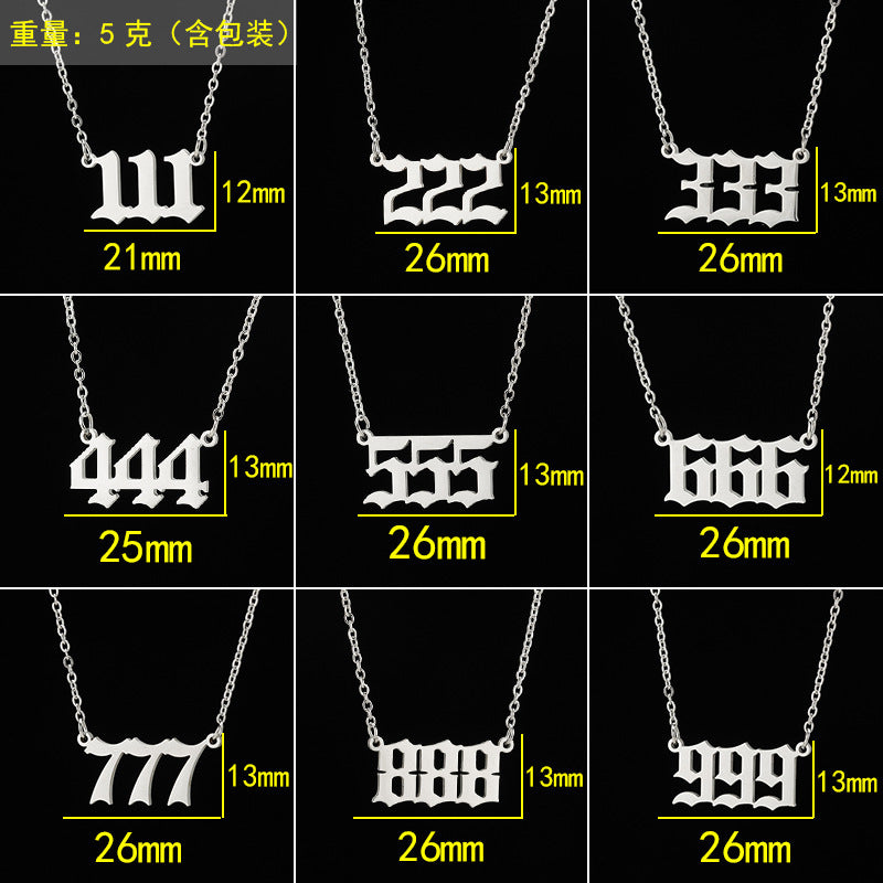 Women's New Angel Lucky Digital Pendant Necklace Jewelry dealsniper-net