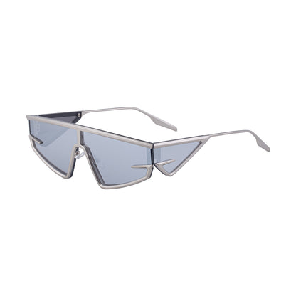 New European And American Fashion Cat-Eye Sunglasses Men Gym From House C7 bright silver white mercury