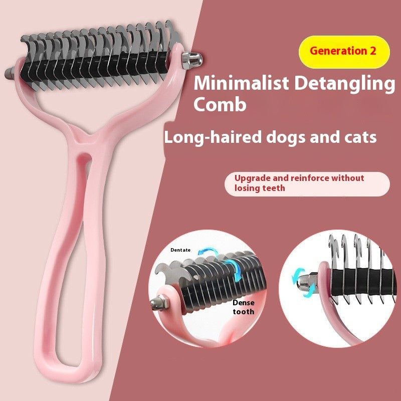 Pets Fur Knot Cutter Dog Grooming Shedding Tools Pets Gym From House AD818 Large Pink