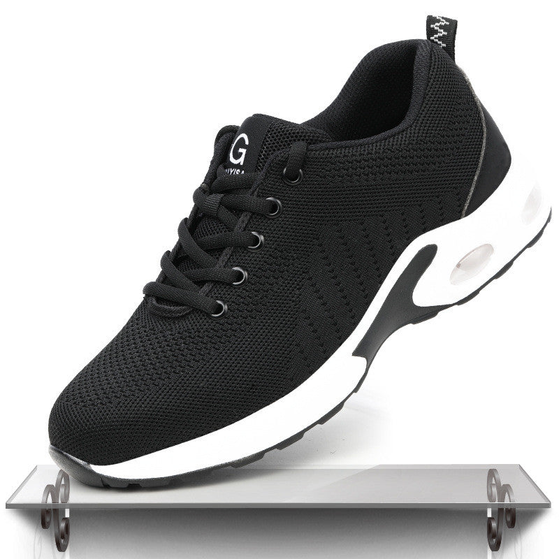 Breathable Lightweight Anti-smashing Safety Shoes Men DealSniper.net Black A 36
