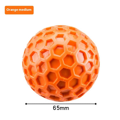 Dog Vocalization Bite-resistant Molar Relieving Stuffy Toy Ball Pets dealsniper-net Orange Medium 65mm