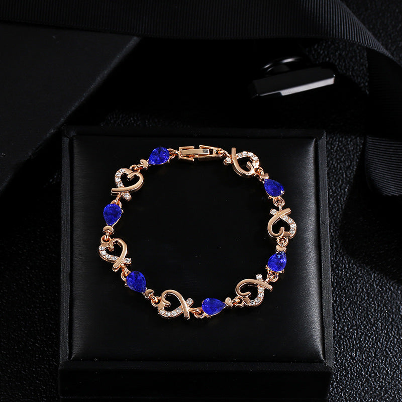 Hollow Love Bracelet With Rhinestones Fashion Jewelry dealsniper-net