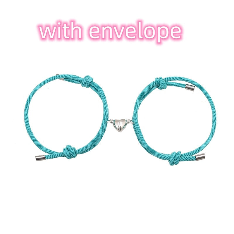 Simple Nylon Love Magnetic Bracelet Jewelry dealsniper-net Lack blue with envelope