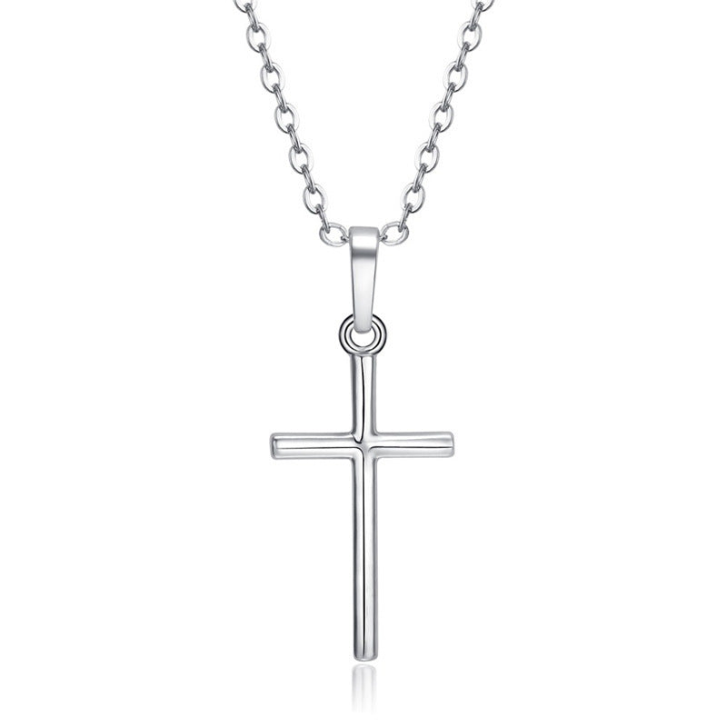 Simple Retro Cross Pendant Ins Jewelry dealsniper-net Silver No drill