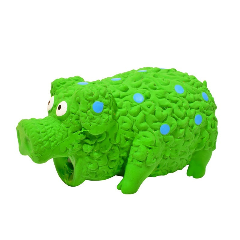 Pet Toy Latex Sounding Toy Curly Pig Bite-resistant Molar Dog Toy Pets dealsniper-net