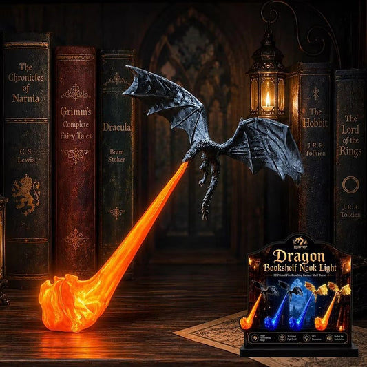 Fire Breathing Dragon Bookshelf Nook Light Gift For Halloween Holidays Gym From House