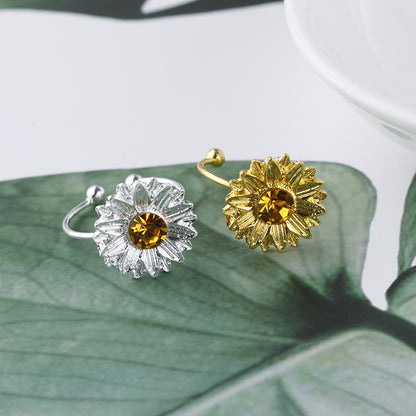 Korean Style Daisy Flower Elegant Opening Rings Women Adjustable Jewelry dealsniper-net