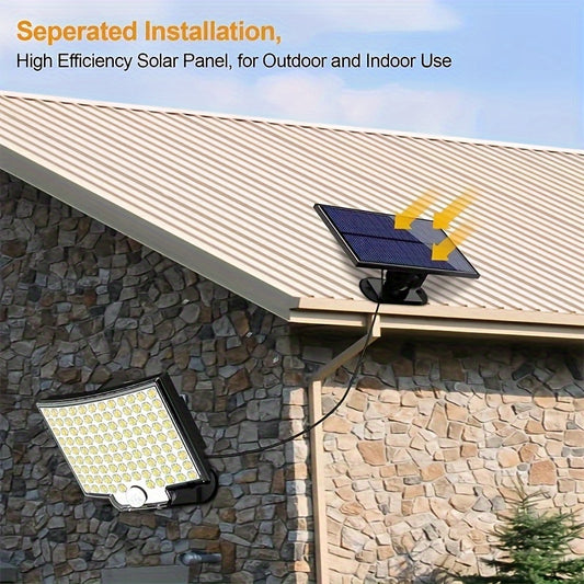 106LED Split Solar Light Outdoor Waterproof With Motion Sensor Outdoor Gym From House