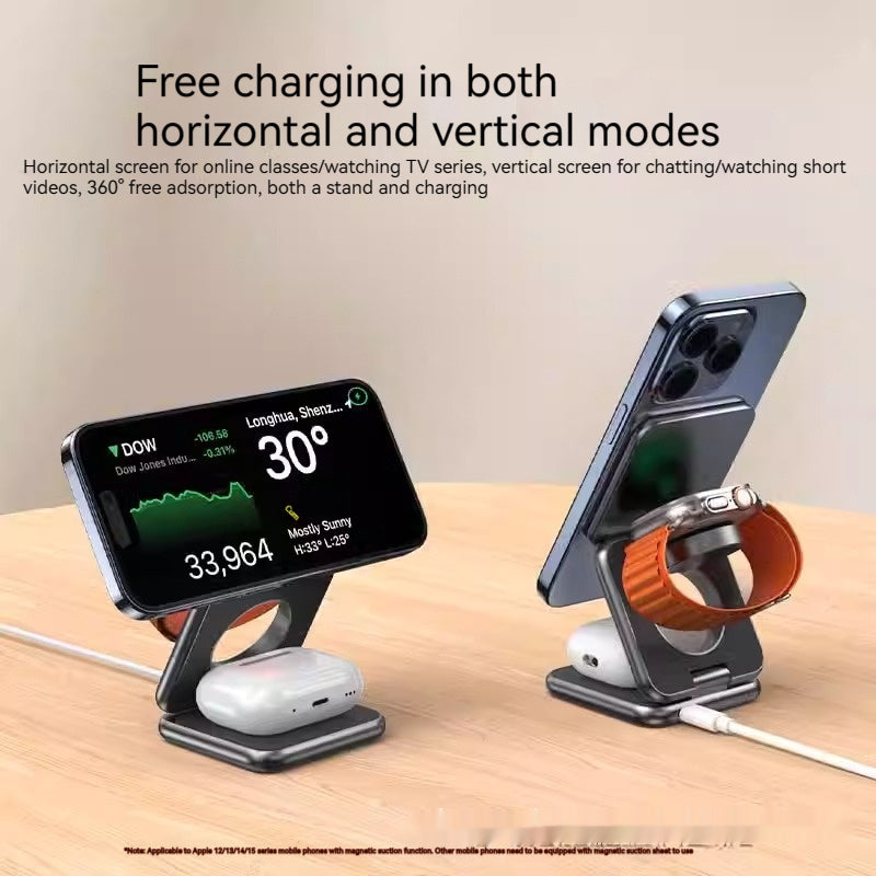 Foldable Magnetic Wireless Charger Mobile Phone Holder Gadgets Gym From House