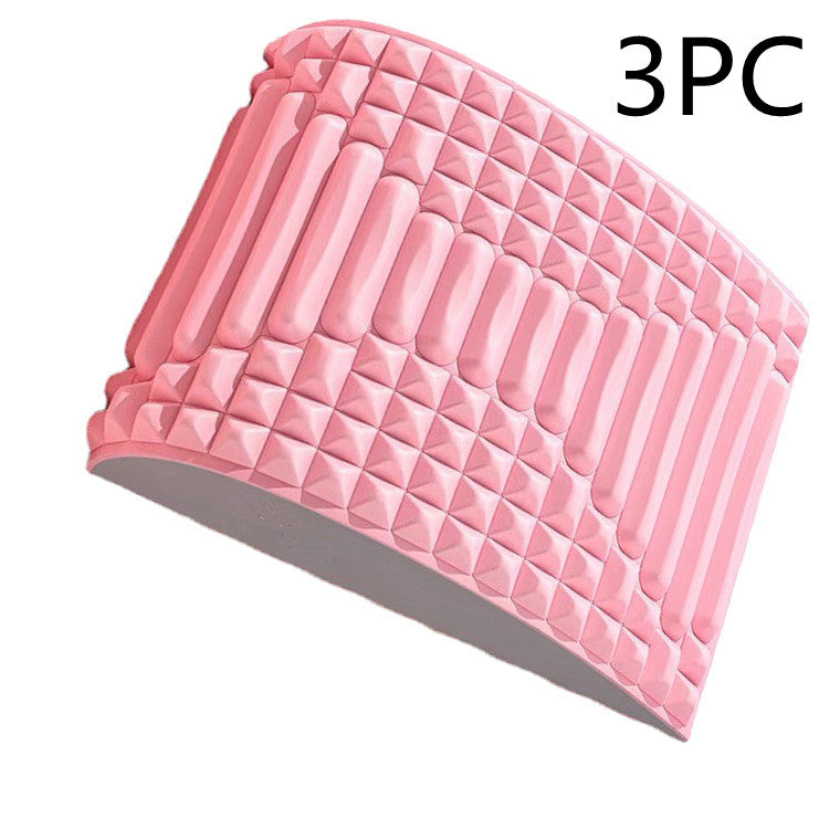 Back Stretcher Pillow Neck Lumbar Support Massager Health dealsniper-net Pink 3PC