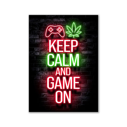 Nordic Neon Advertising Game Canvas Core Home Decor dealsniper-net 04style 30x40cm