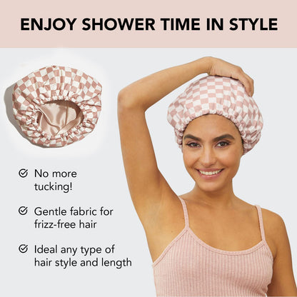 Women's Fashion Nursing Double-layer Shower Cap Beauty DealSniper.net