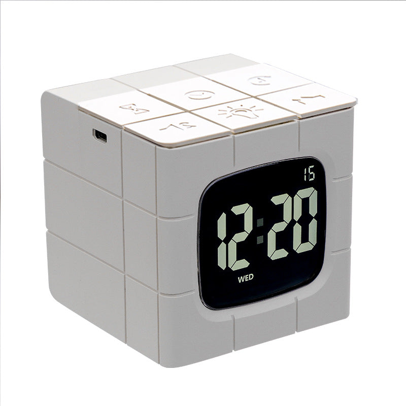 Alarm Clock Creative Time Rubik's Cube Model Crafts Home Home dealsniper-net B USB