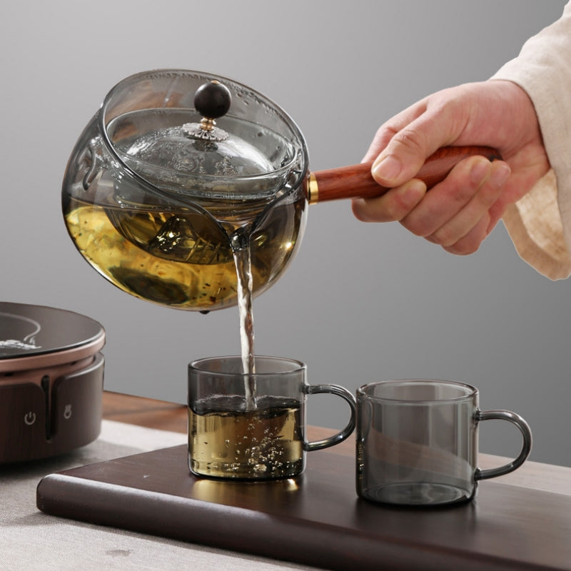 Semi-automatic Tea Making With Infuser And Wooden Handle Kitchen dealsniper-net