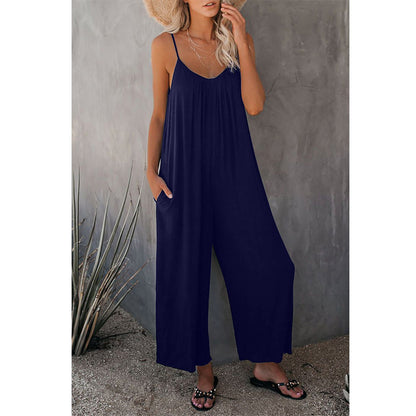 Women's Loose Sleeveless Jumpsuits Romper Jumpsuit Women dealsniper-net Dark blue 2XL