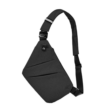 Men's Fashion Casual Travel Sling Crossbody Bag Men DealSniper.net Black Right Hand