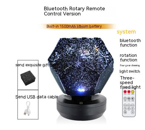 LED Starry Sky Projector Night Lights 3D Projection Night Lamp USB Charging Home Planetarium Kids Bedroom Decoration Room Lighting Home dealsniper-net Charging model Bluetooth rota