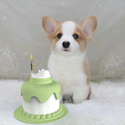 Multifunctional Cake Shape Cat Toy Creative Pet Feeding Bowl Pets dealsniper-net Dog Green Cake Bowl 13x11x9.5cm