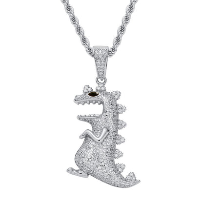 Hip Hop Style Dinosaur Pendant Necklace Decorative Accessories Jewelry dealsniper-net Silver