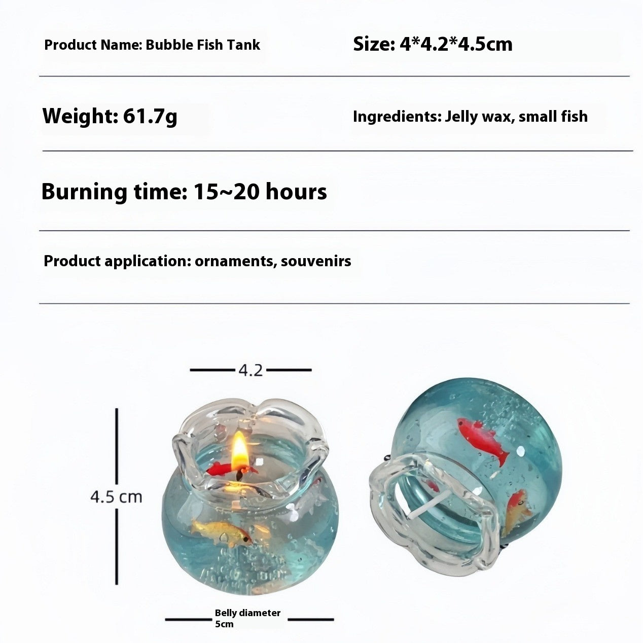Bubble Fish Tank Goldfish Aromatherapy Candle Gift Box Home Decor Gym From House