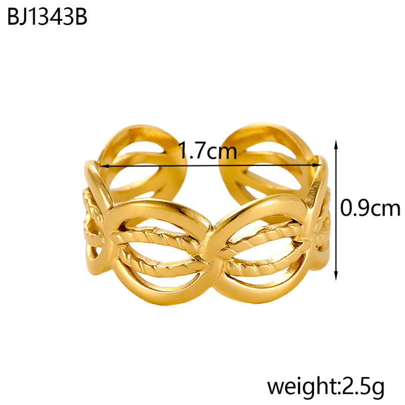 Fashion Trendy Open Titanium Steel Ring For Women Jewelry Gym From House BJ1343B