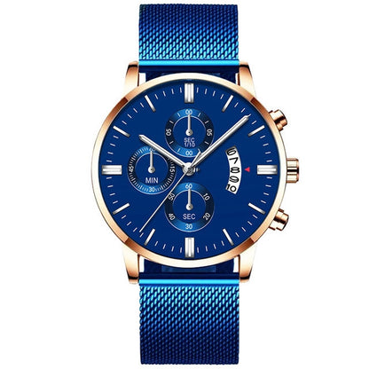 Mens Business Luxury Watches For Men Mesh Band Quartz Watch Jewelry Gym From House Blue Rose Gold