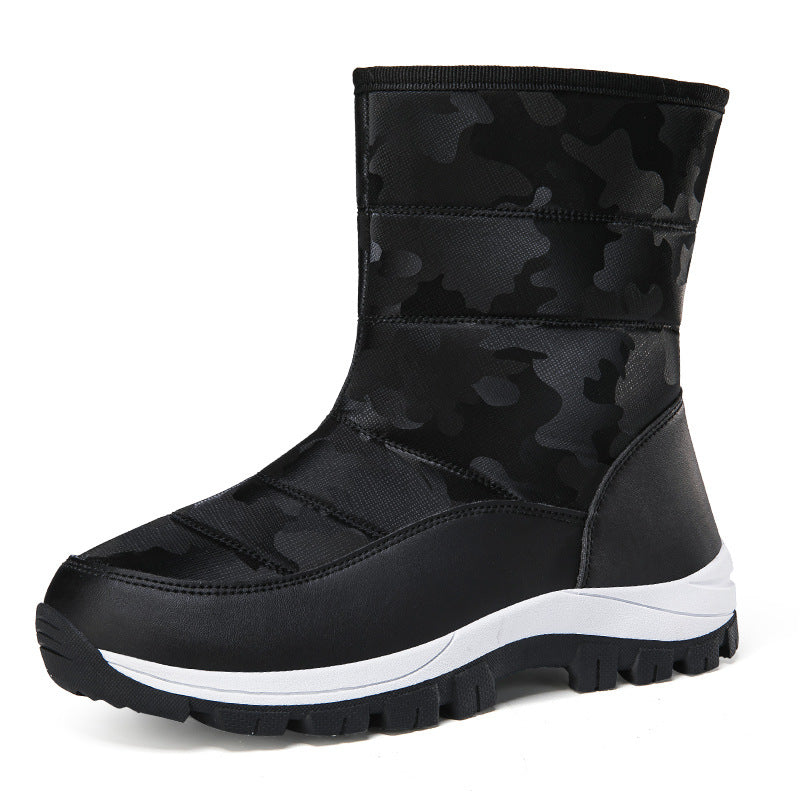 Winter Snow Boots For Women Outdoor Thickened High-top Plus Velvet Shoes Fashion Platform Ankle Boots Keep Warm Plush Shoes Women DealSniper.net Black Size36