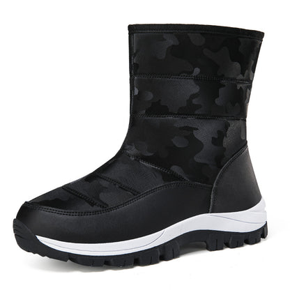 Winter Snow Boots For Women Outdoor Thickened High-top Plus Velvet Shoes Fashion Platform Ankle Boots Keep Warm Plush Shoes Women DealSniper.net Black Size36