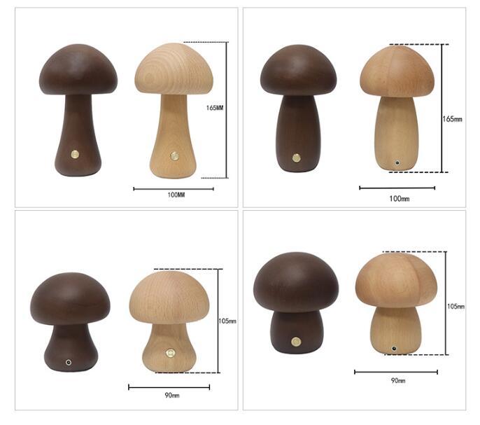 INS Wooden Cute Mushroom LED Night Light Home Decor dealsniper-net