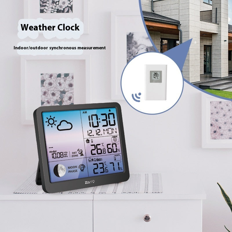 LCD Color Screen Weather Forecast Bell Radio Control Clock