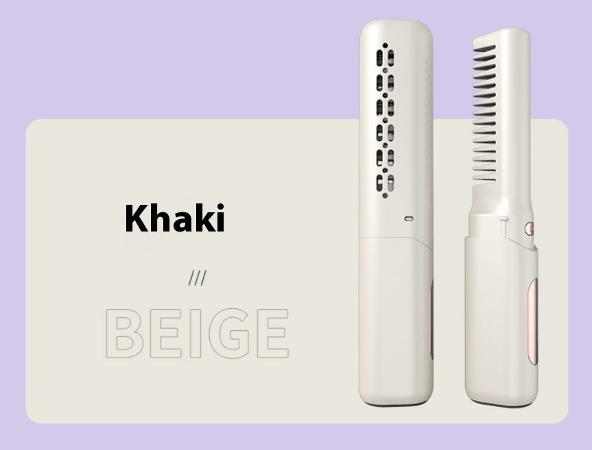 Straight Comb USB Charging Small Portable Beauty DealSniper.net Khaki English Version