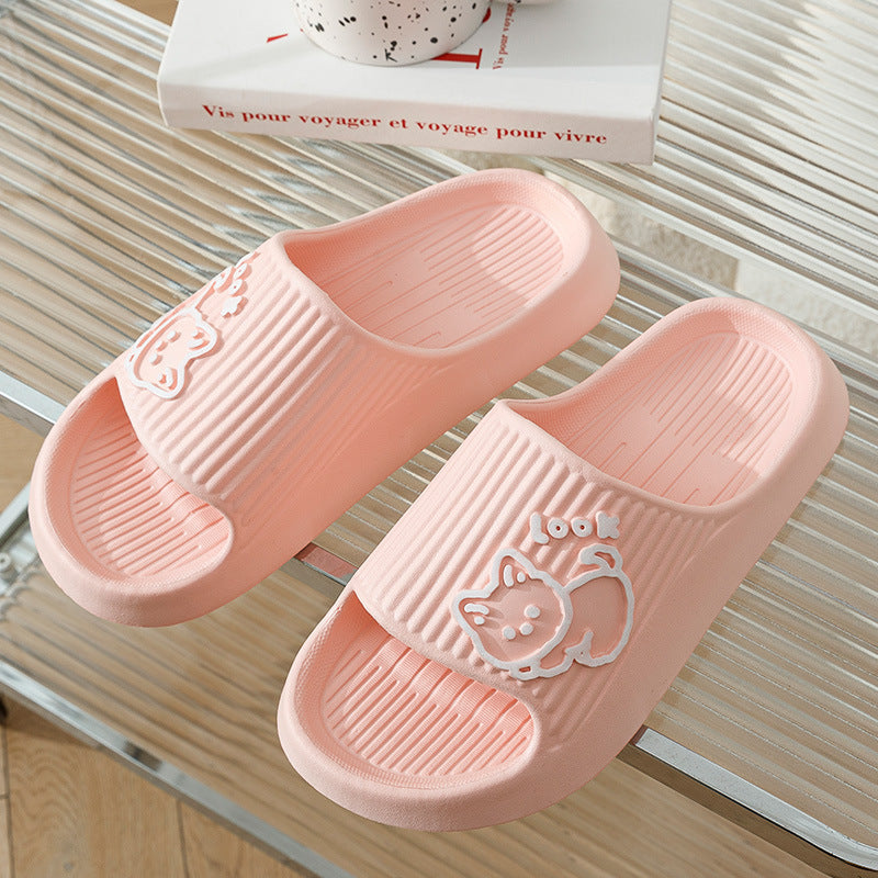 Cute Cat Slippers Summer Women Home Shoes Bath Women dealsniper-net Pink 36to37