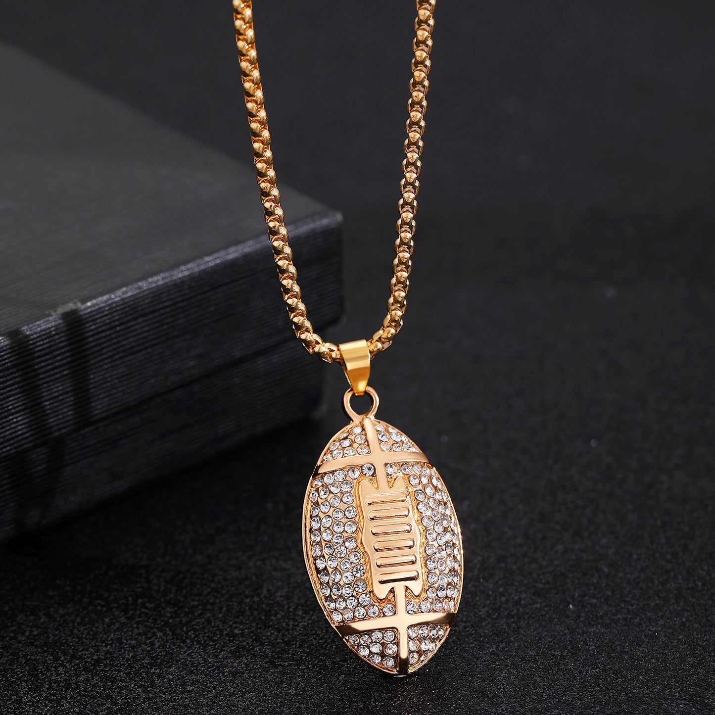 American Football Pendant Necklace Jewelry dealsniper-net 01kc Gold X584