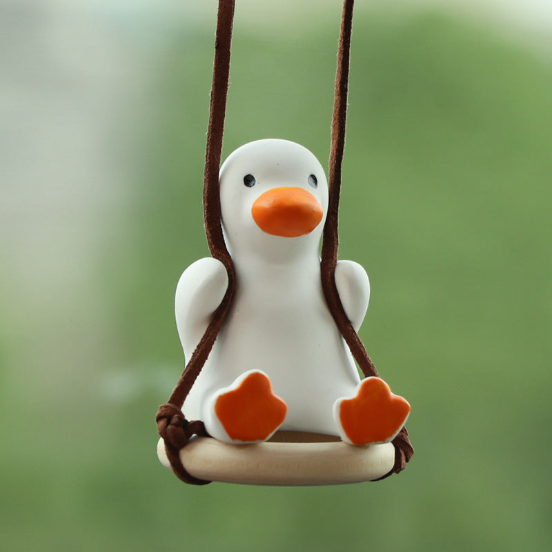 Car Pendant Cute Anime Little Duck Swing Auto Rearview Mirror Vehicle dealsniper-net Fat duck