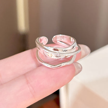 Simple Zircon Plain Ring Women's Niche Light Luxury Jewelry Gym From House J2825