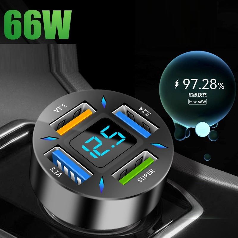 Four-port Car Charger 4USB Car Charger Vehicle DealSniper.net