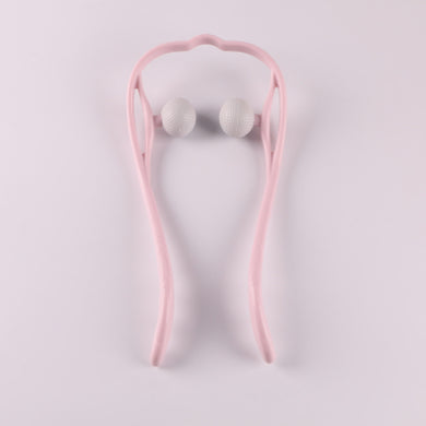 Multifunctional Manual Six-wheel Neck Massager Massage Relieve Roller Massage Tool Health Gym From House Light neck pink
