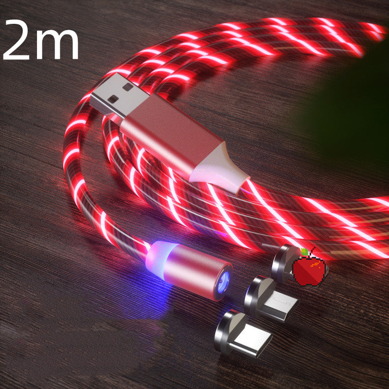 Magnetic Charging Cable Streamer Fast Charging Cable Lighting Phones DealSniper.net Red 2m 3in1