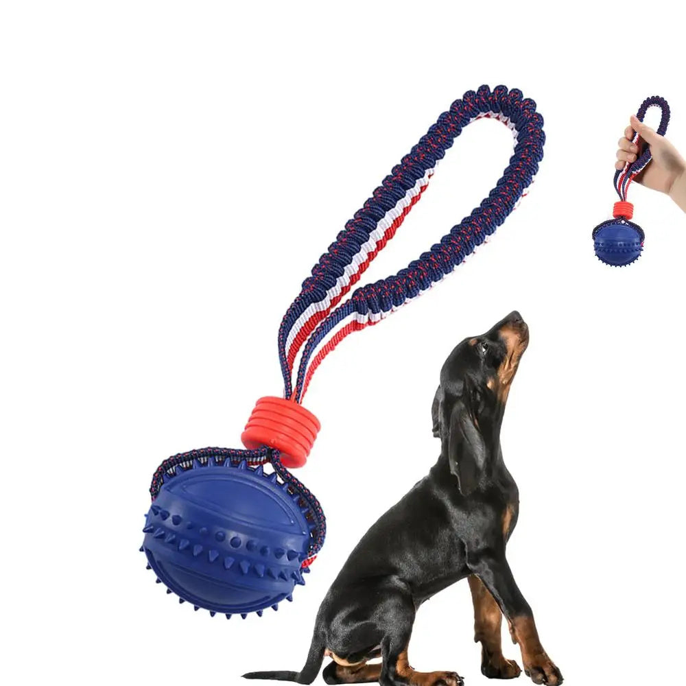 Interactive Dog Toy Ball Interactive Teether With Rope Dog Ball Pets dealsniper-net