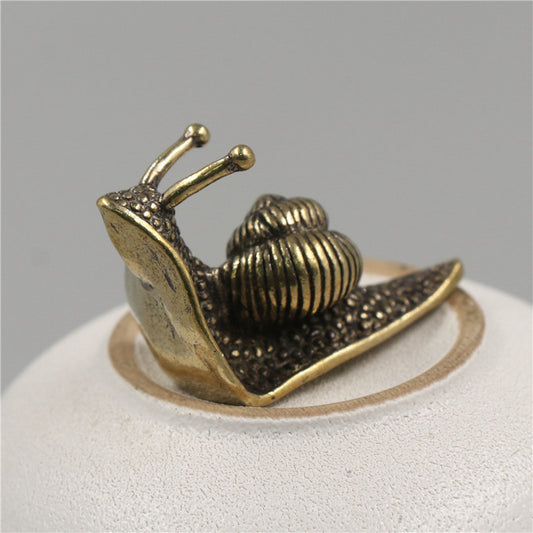 Brass Tea Pet Snail Decoration Pure Copper