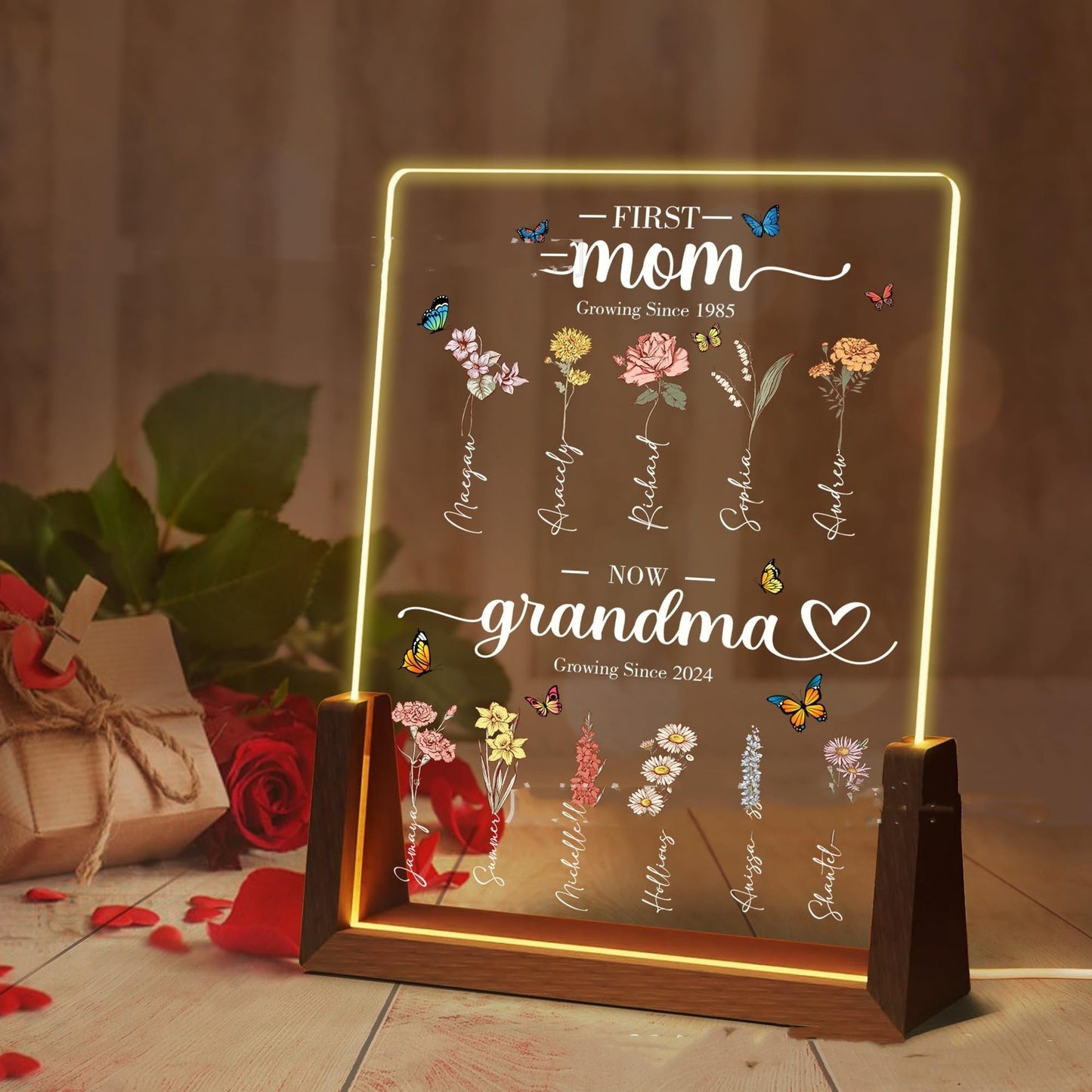 Small Night Lamp Mother's Day Photo Printing Decoration Home Decor DealSniper.net A4 Colorful Light USB