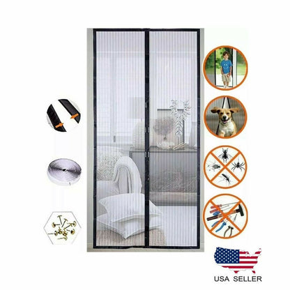 Magnetic Screen Door Retractable Mesh Net Pet Patio