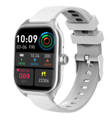 Bluetooth Smart Watch Full Touch Screen Heart Rate Jewelry Gym From House Slivery silicone strap