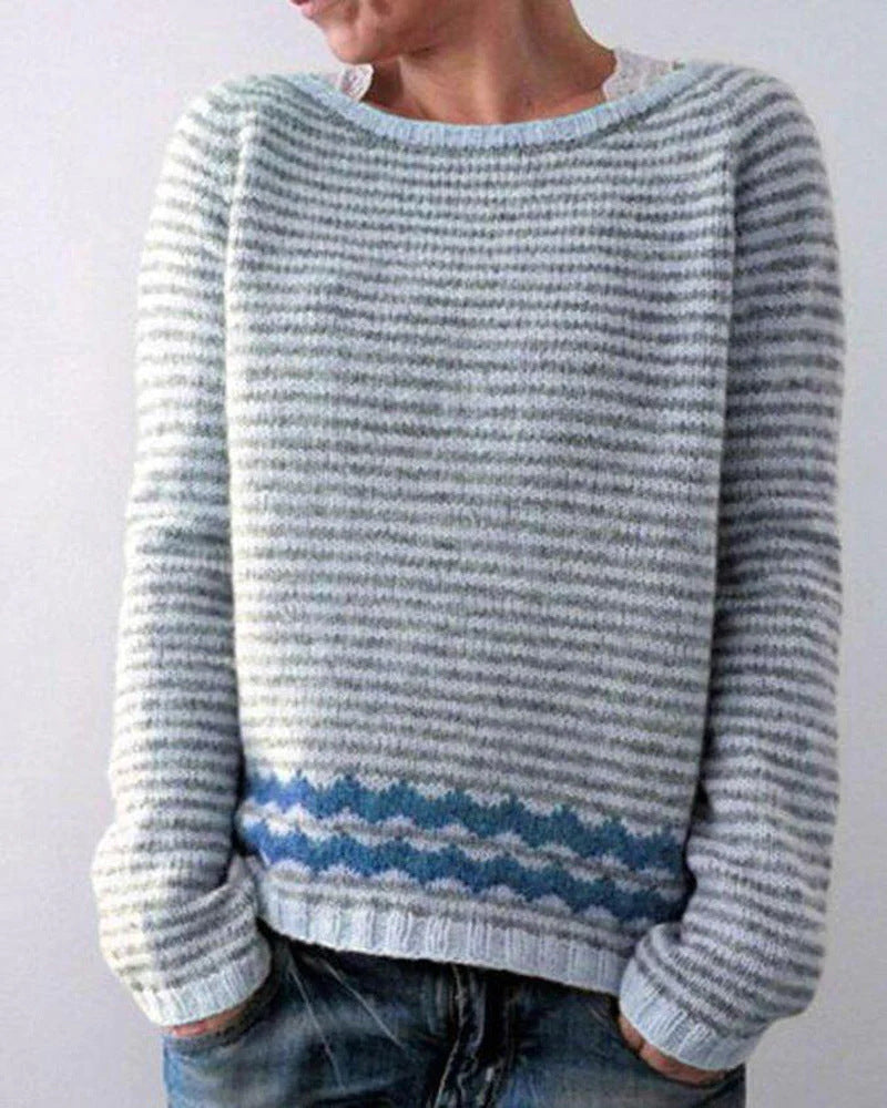 Women's Round-neck Loose Multicolor Fashion Pullover