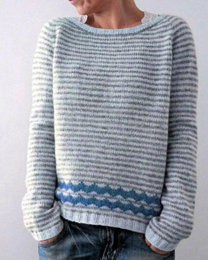 Women's Round-neck Loose Multicolor Fashion Pullover