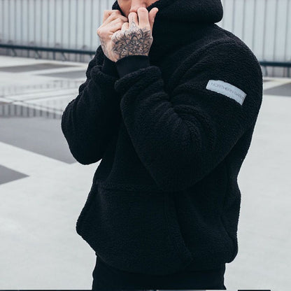 Men's Plush Hoodies Sweatshirt With Big Pocket Fashion Men null